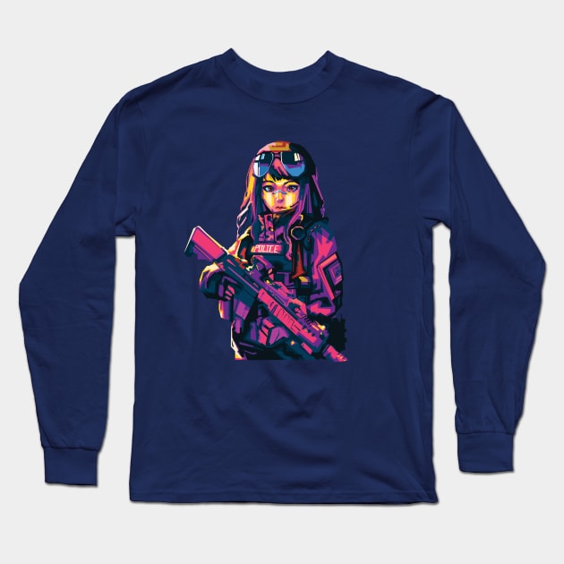 CUTE VETERAN Long Sleeve T-Shirt by Shuriken